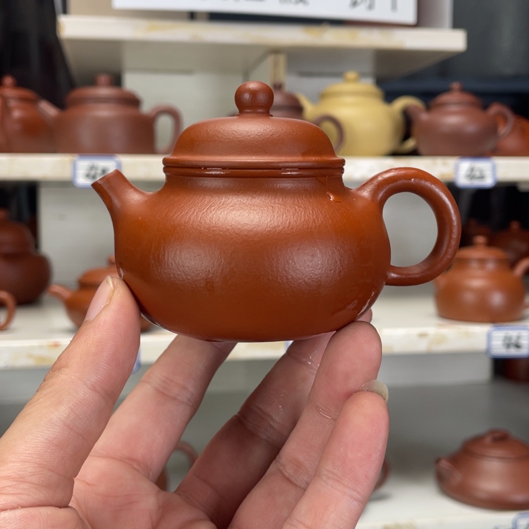 茶壶紫砂赵庄朱泥全手工110毫升