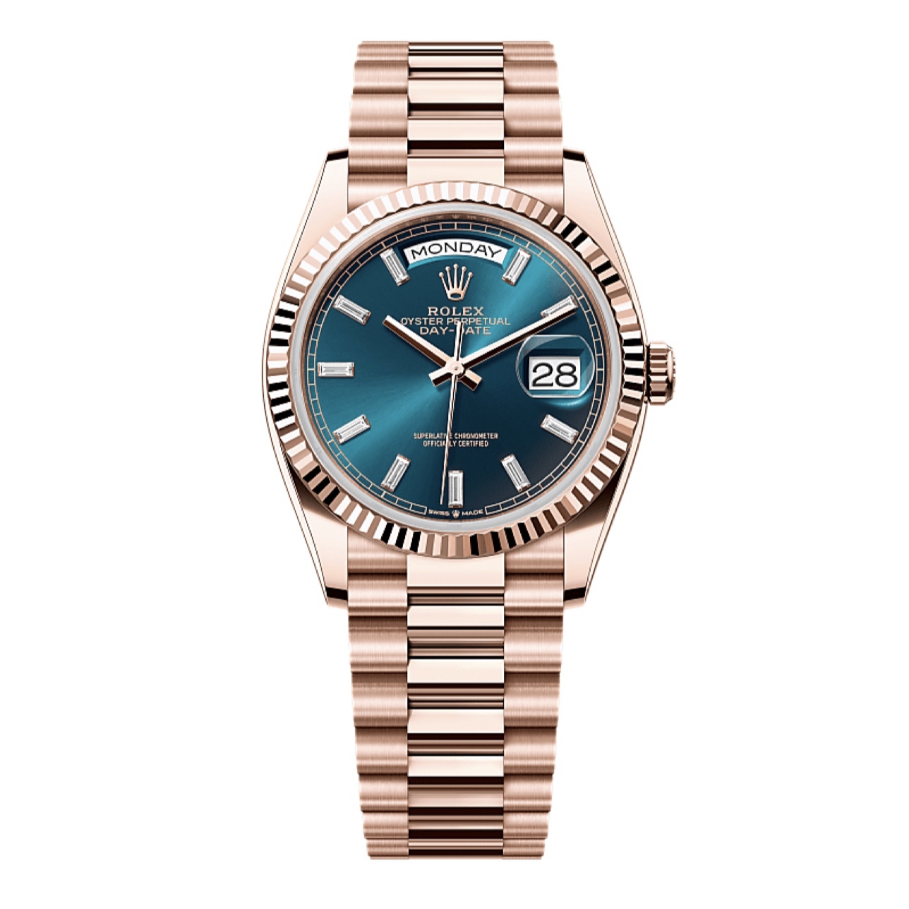 99新 Rolex/劳力士 25年5月全套/星期日历型系列128235蓝冰糖