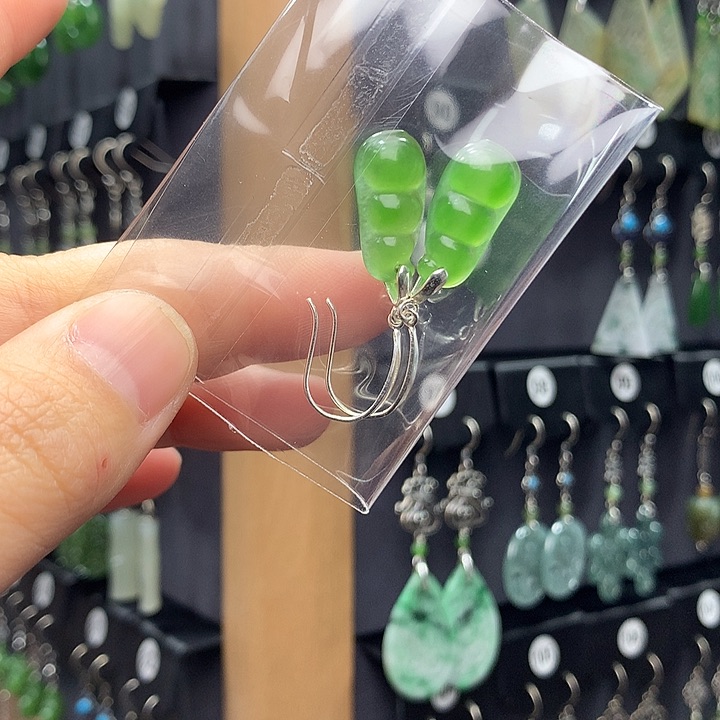 和田玉耳饰银S925镶嵌英****9