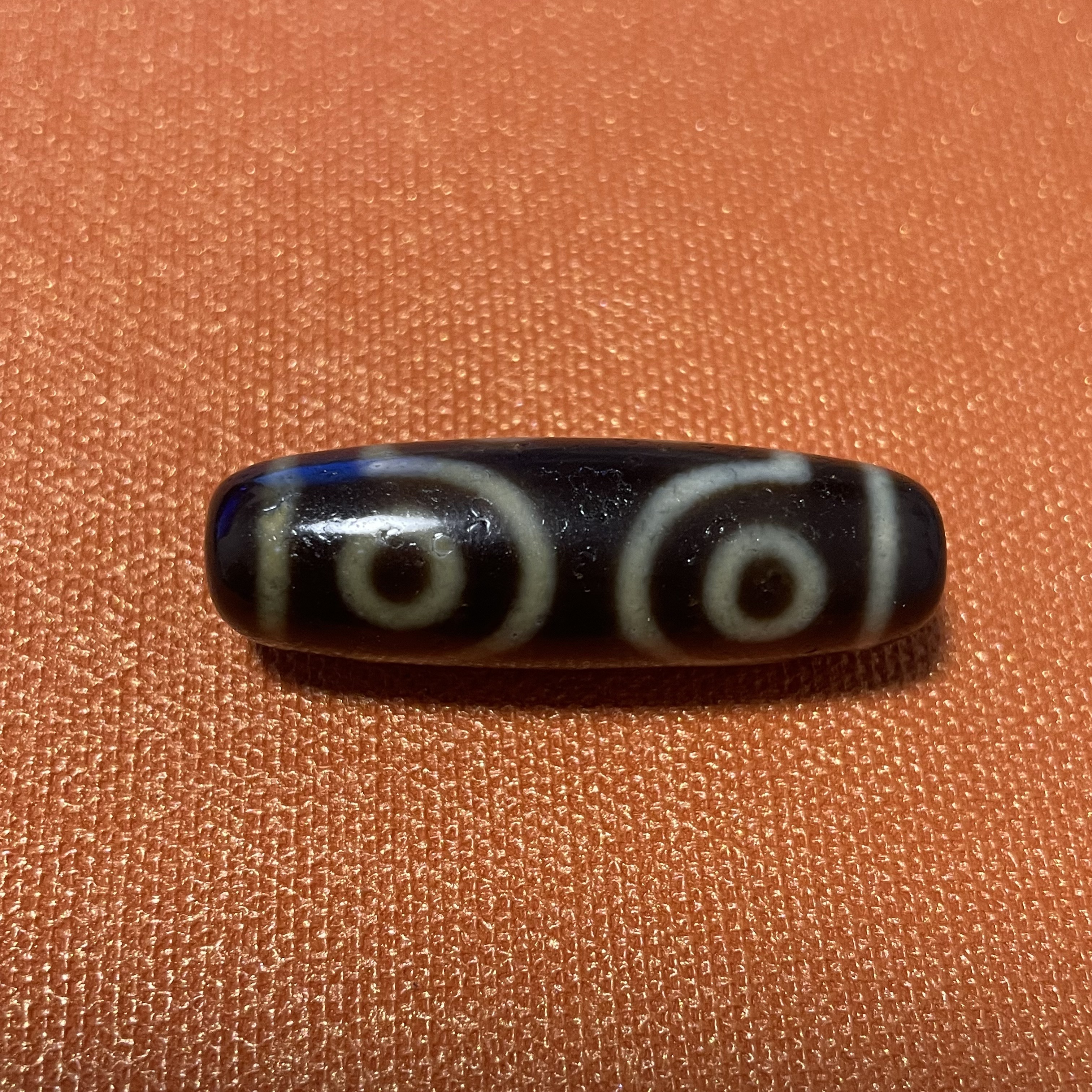 【古珠】二十世纪玛瑙珠，七眼，2411200426
