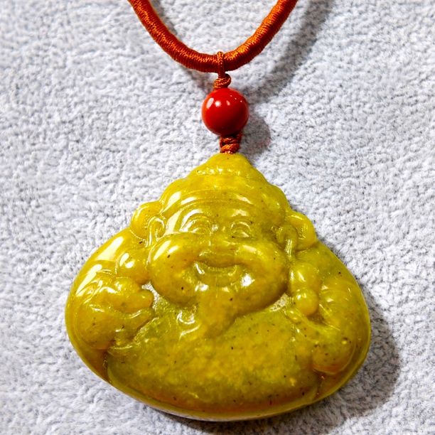 岫玉精品财神吊坠温润细腻雕刻精美