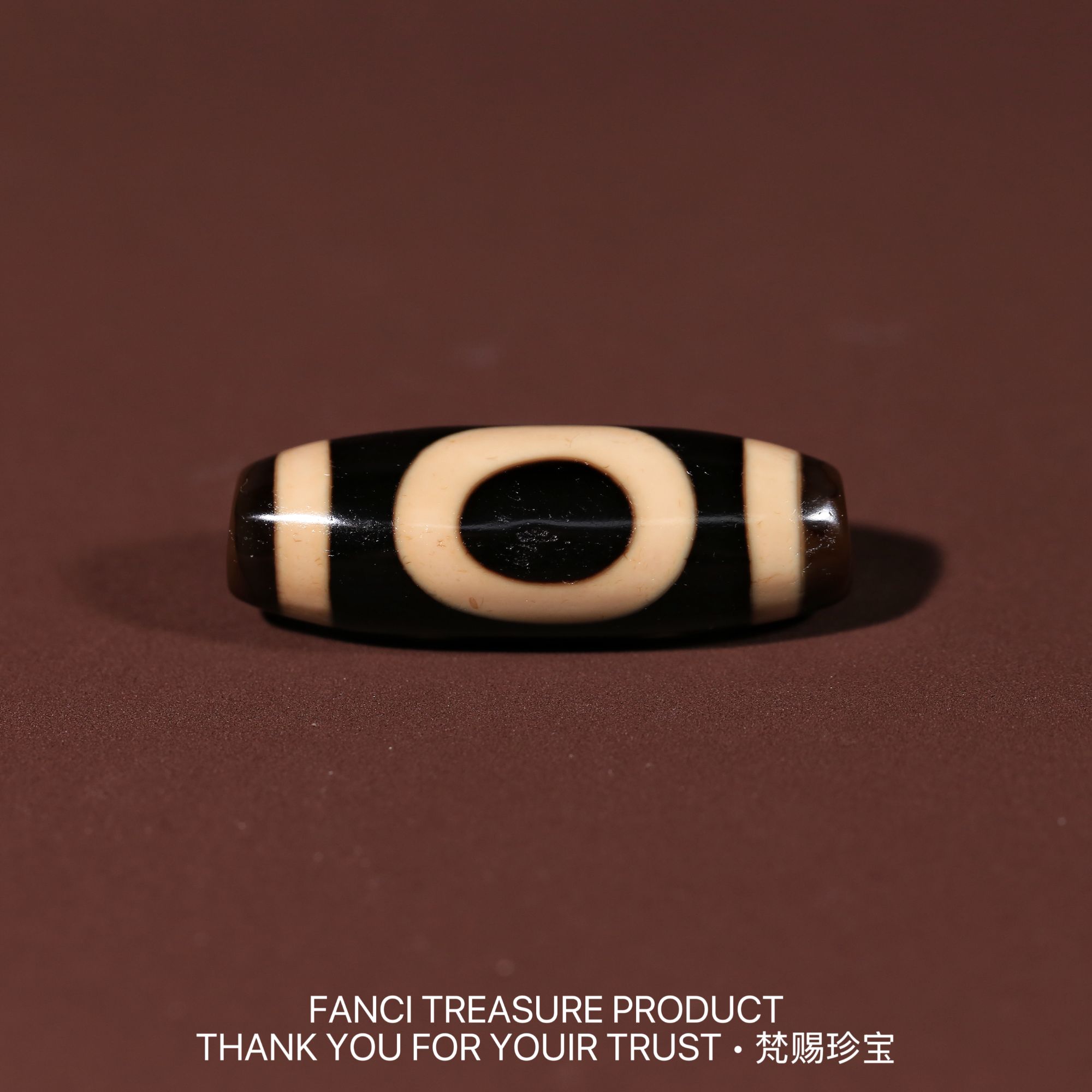 梵赐珍宝·【行运任晓攀老超顶料满砂】一眼T地36.9x13mm天珠