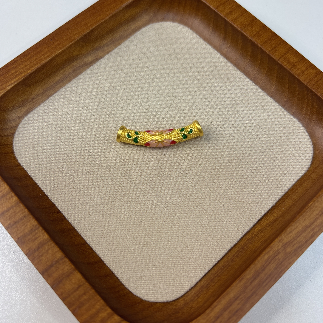 克重0.51莲花弯管 足金999转运珠