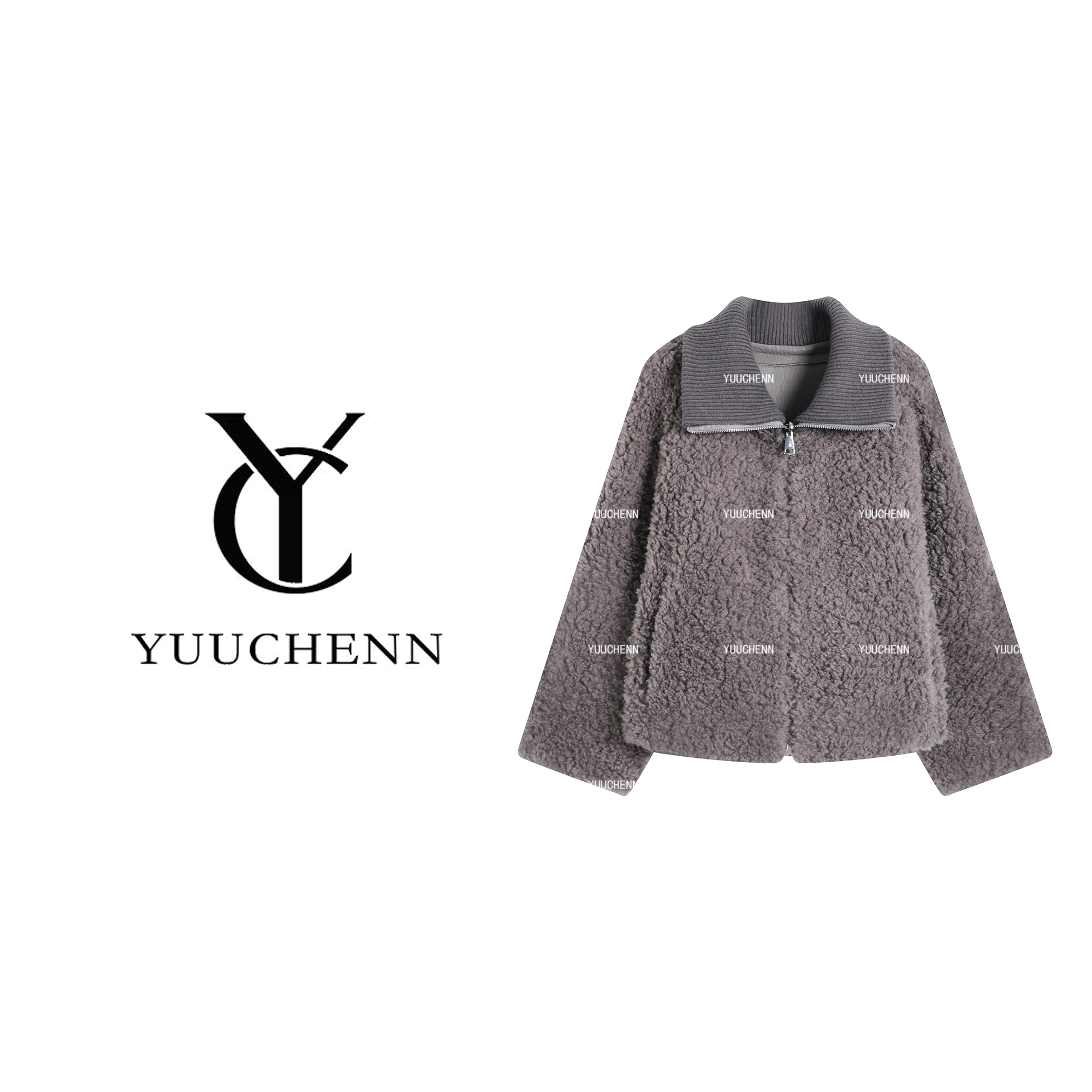 YUUCHENN“向阳而生”绵羊毛冬季厚款翻领外套翻领上衣25C-W80225