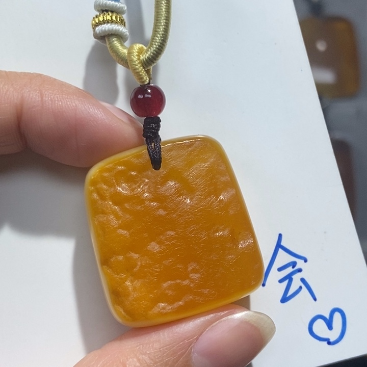 定制琥珀未镶嵌琥珀蜜蜡吊坠项链