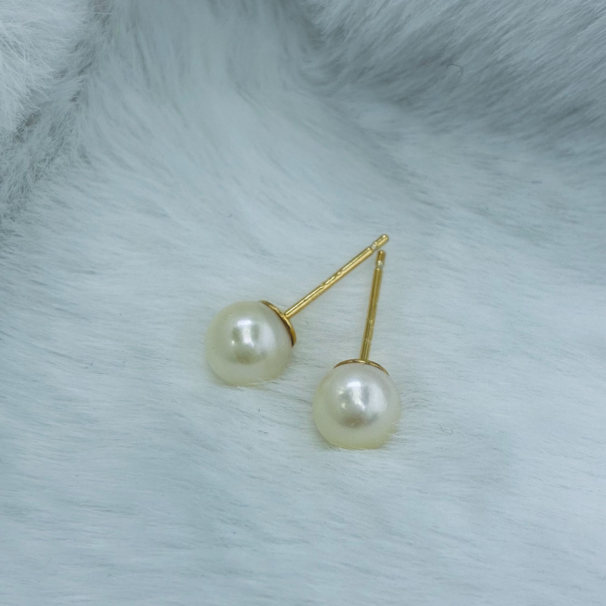 S925银海水akoya耳钉5-6MM BQ012