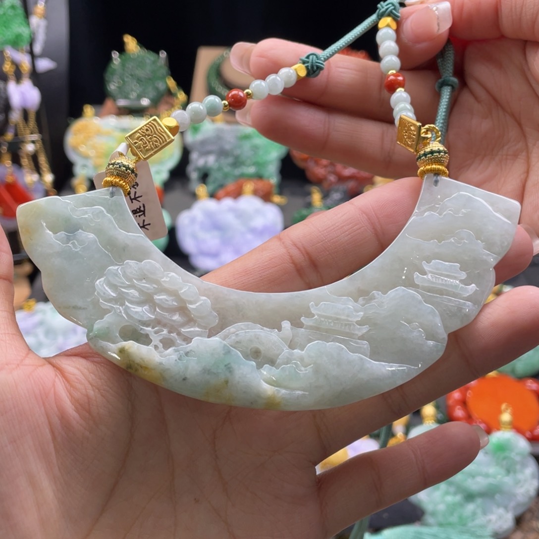 翡翠颈饰未镶嵌代编织