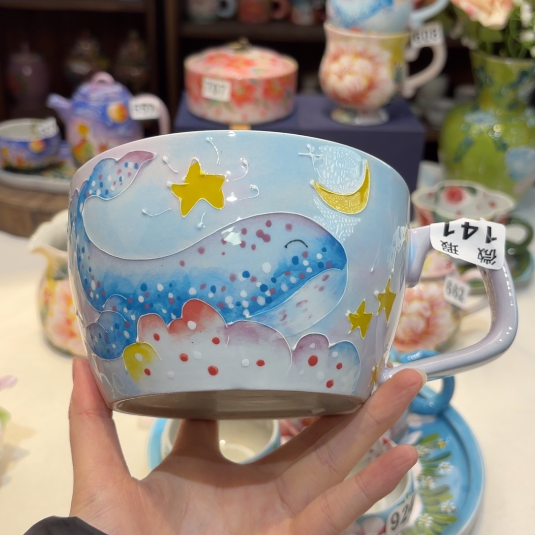 景德镇手绘高温釉下彩陶瓷茶具