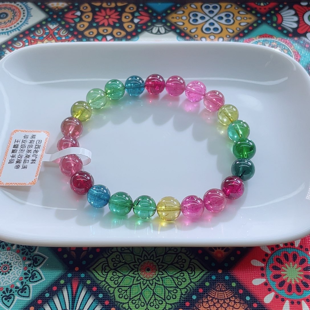 手链碧玺未镶嵌8.6mm左右