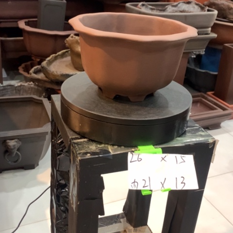 紫砂花盆紫泥的六方