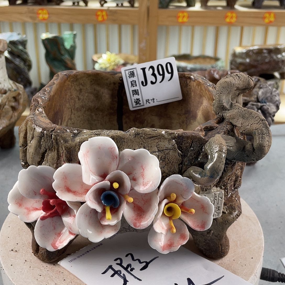 紫砂花盆景德镇手工陶瓷花盆399
