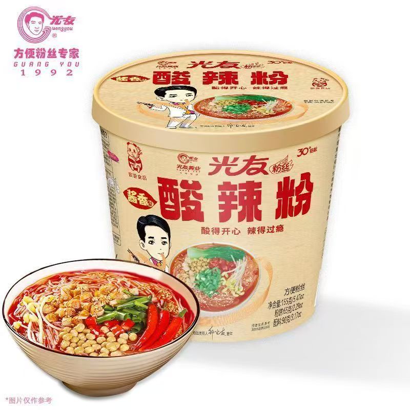 Guangyou/光友 光友豪华杯酸辣粉 155g*6桶 免煮非油炸方便速食