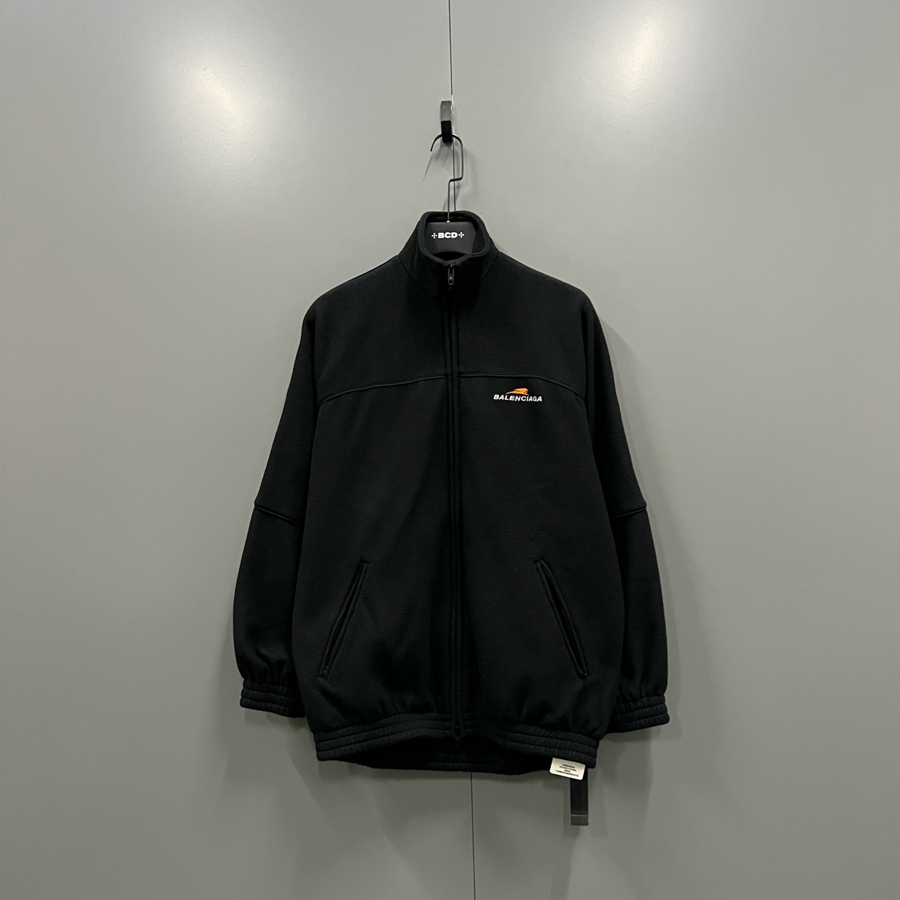 99新 Balenciaga/巴黎世家 jp1231 黑色抓绒刺绣外套 34码 603147