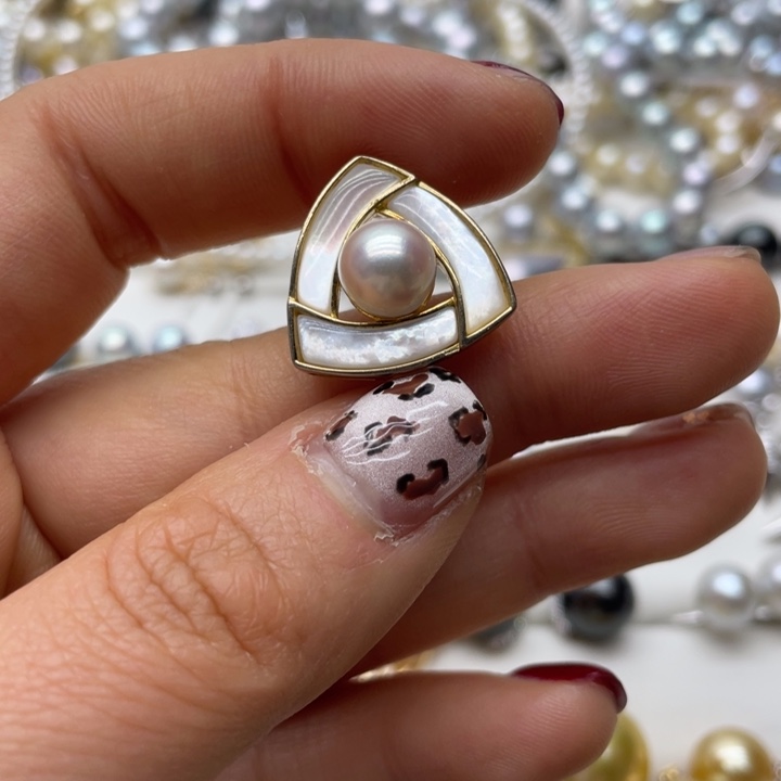 海水珍珠吊坠(不含链)银S925镶嵌