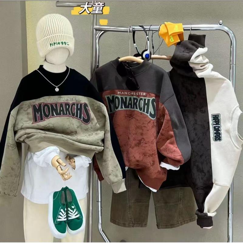 201096秋冬款连帽男童卫衣2025秋冬新款儿童潮酷帅气洋气连帽卫衣