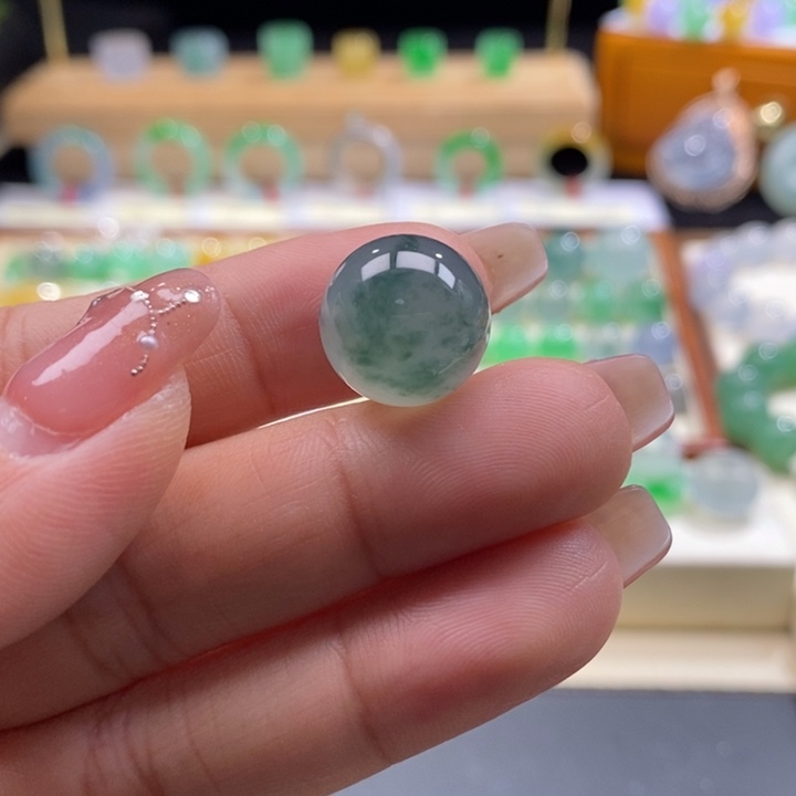 翡翠吊坠(不含链)未镶嵌翡翠冰蓝飘花珠卡14.3