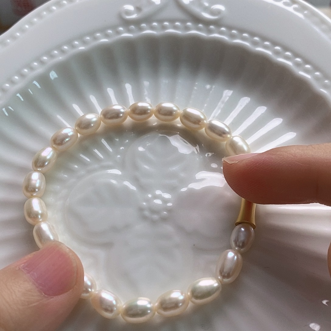 淡水珍珠手绳未镶嵌5-6淡水米珠福利款