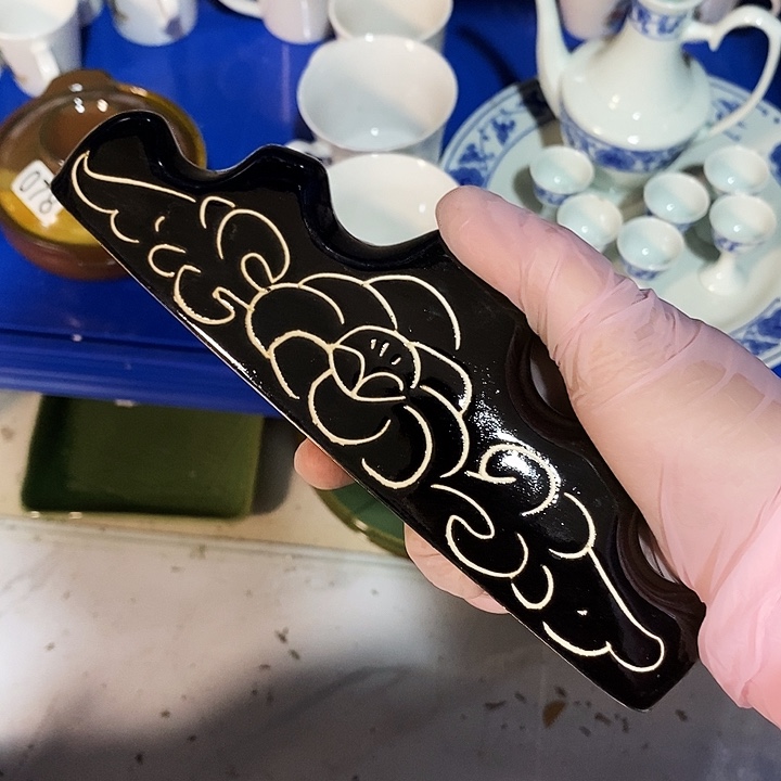 瓷片磁州窑黑刻笔架镇尺