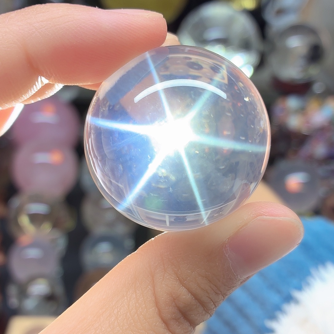 水晶未镶嵌珠宝半成品净体六芒星37