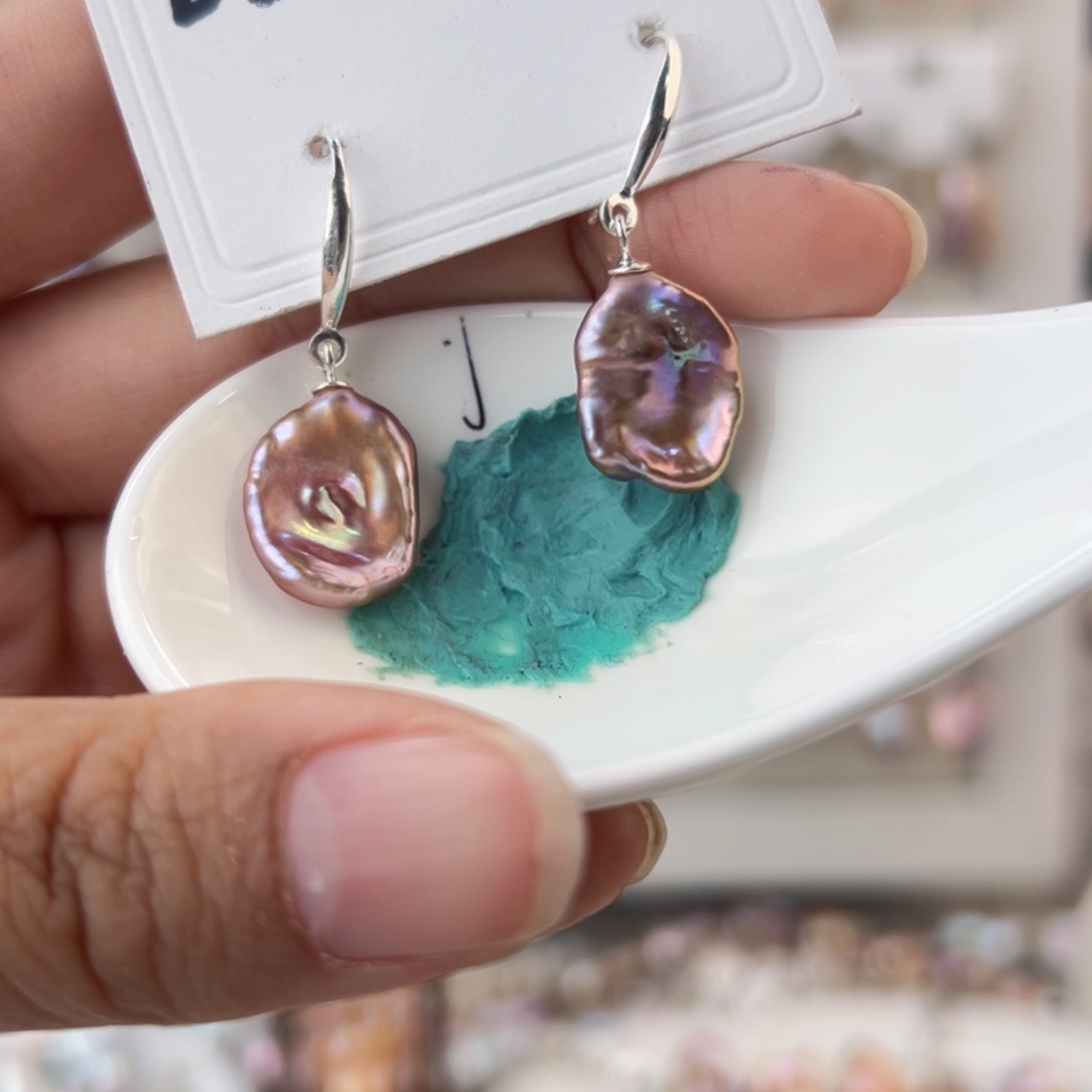 淡水珍珠耳饰银S925镶嵌