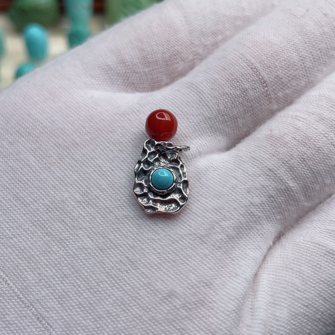 银S925镶嵌南红玛瑙珠宝奇石