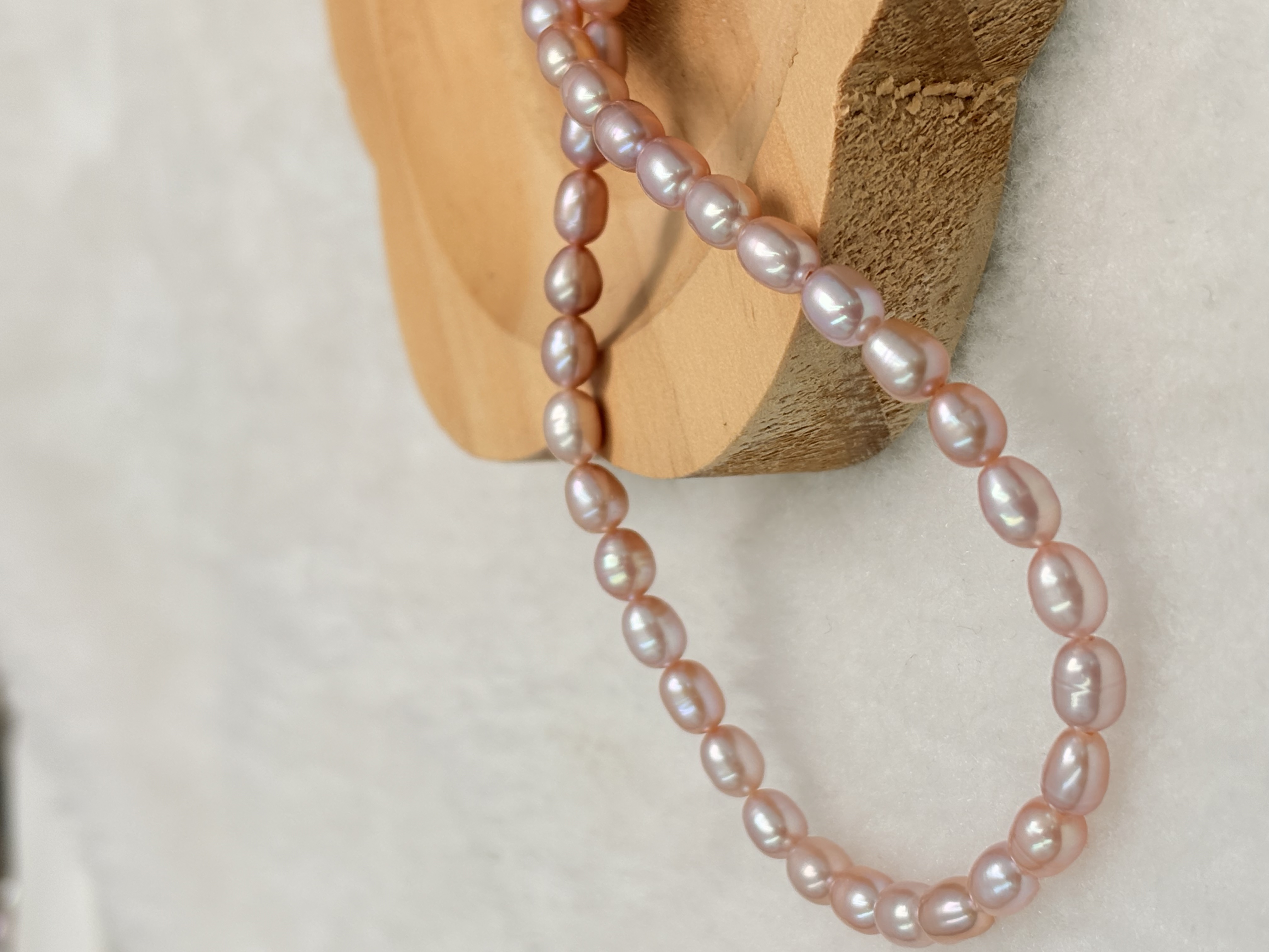 天然淡水珍珠 米型珍珠项链白色紫色百搭气质经典款