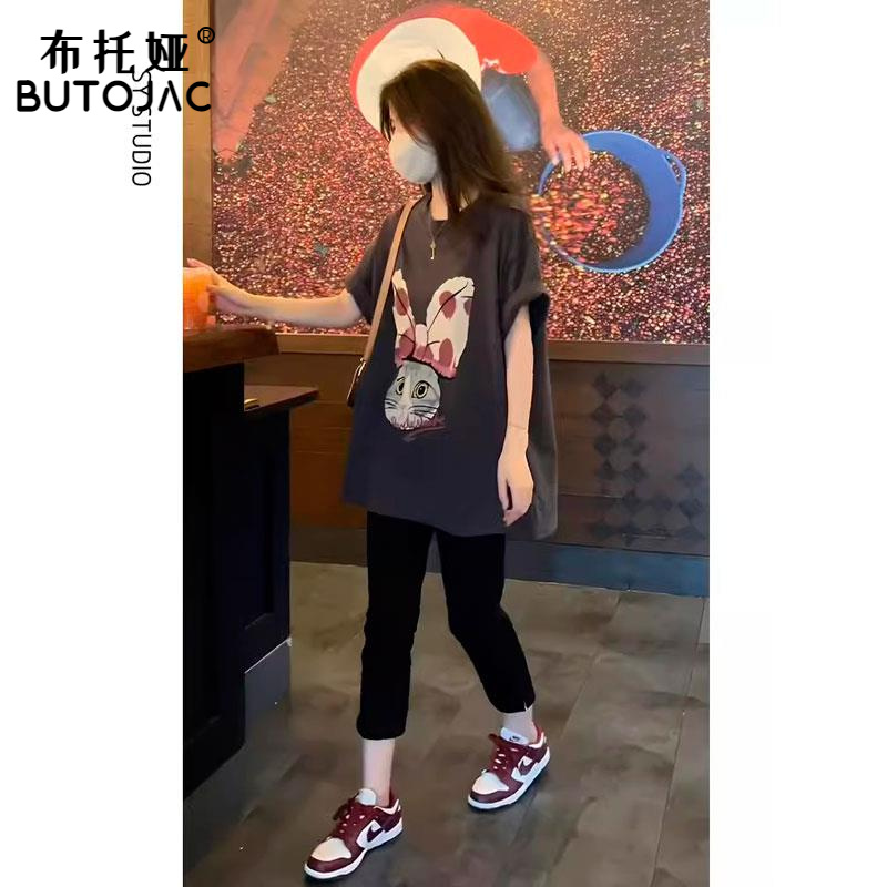 夏装搭配一整套微胖显瘦遮肉高级感网红炸街上衣活泼减龄两件套装