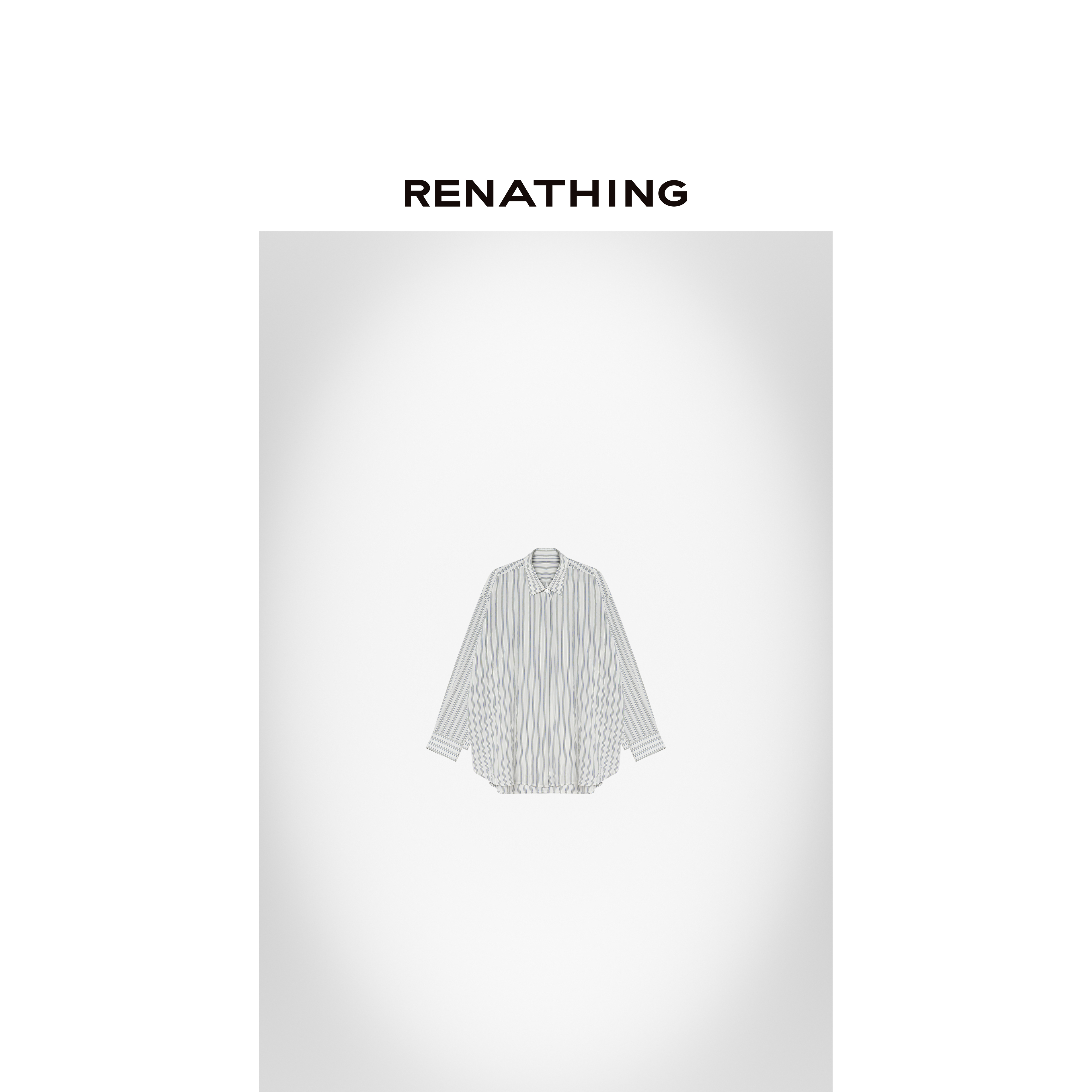 【RENATHING】清新竖条纹宽松衬衫