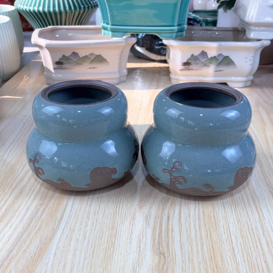 口  8*11.5陶瓷绿植多肉花盆拍满8.8包邮发货