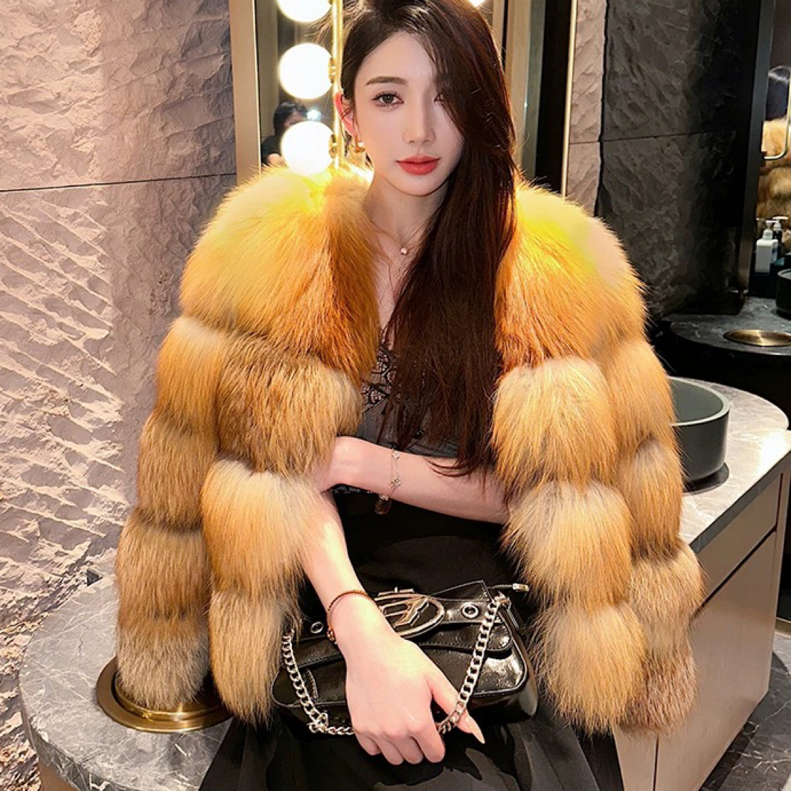 冬季新款显瘦高端时尚大毛领气质女装外套～（以直播间为准）