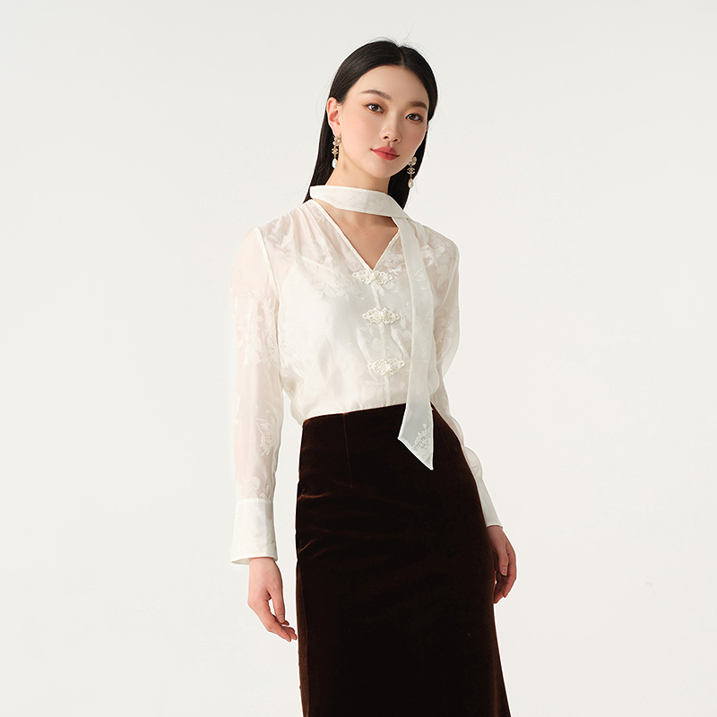 【张张专属】BADINA雪纺衫143M095