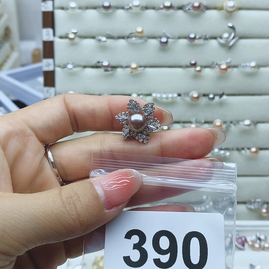 淡水珍珠戒指银S925镶嵌L****s390