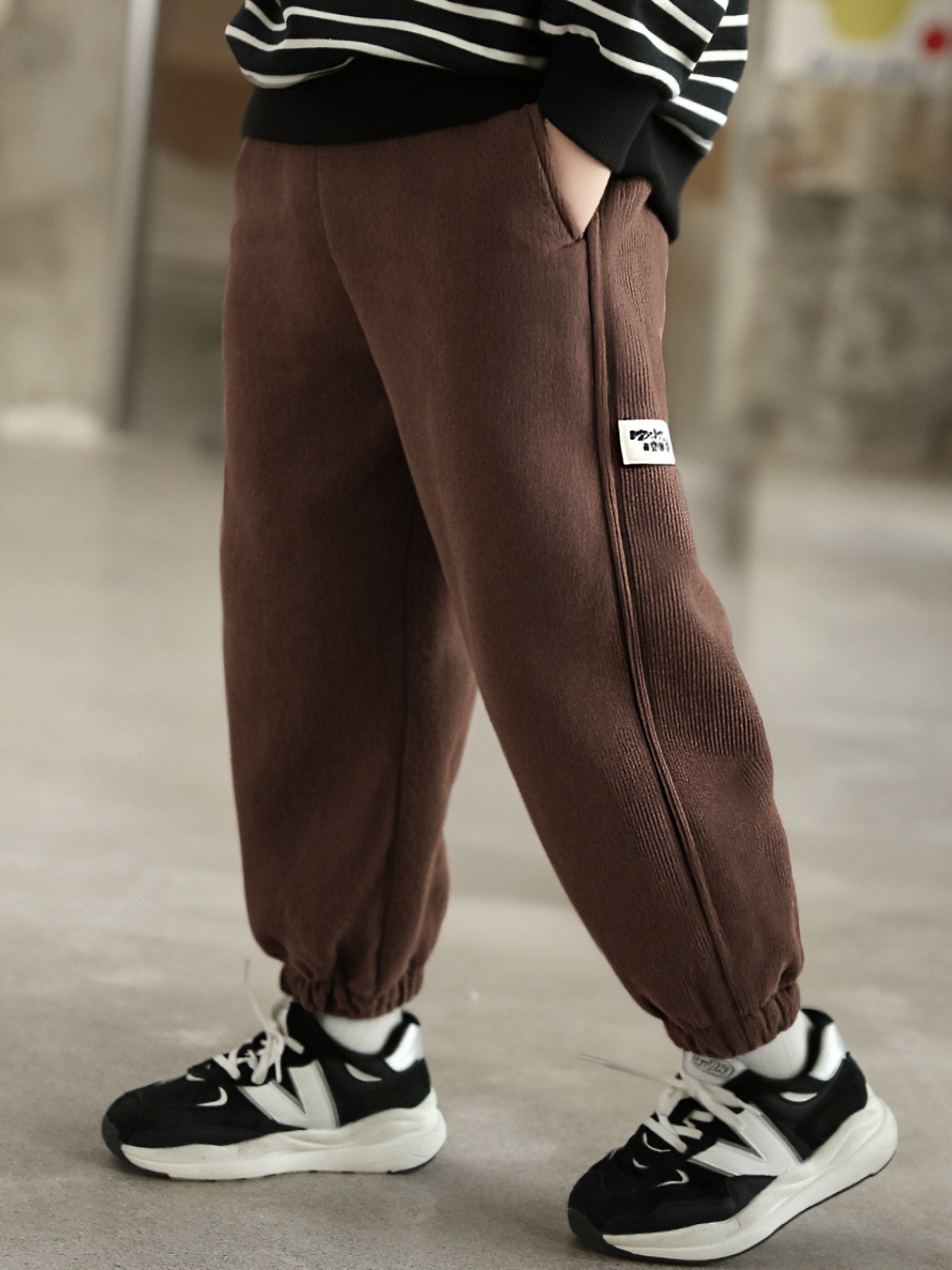 小猪班纳休闲裤加绒中大童休闲风童裤童装长裤中性冬季