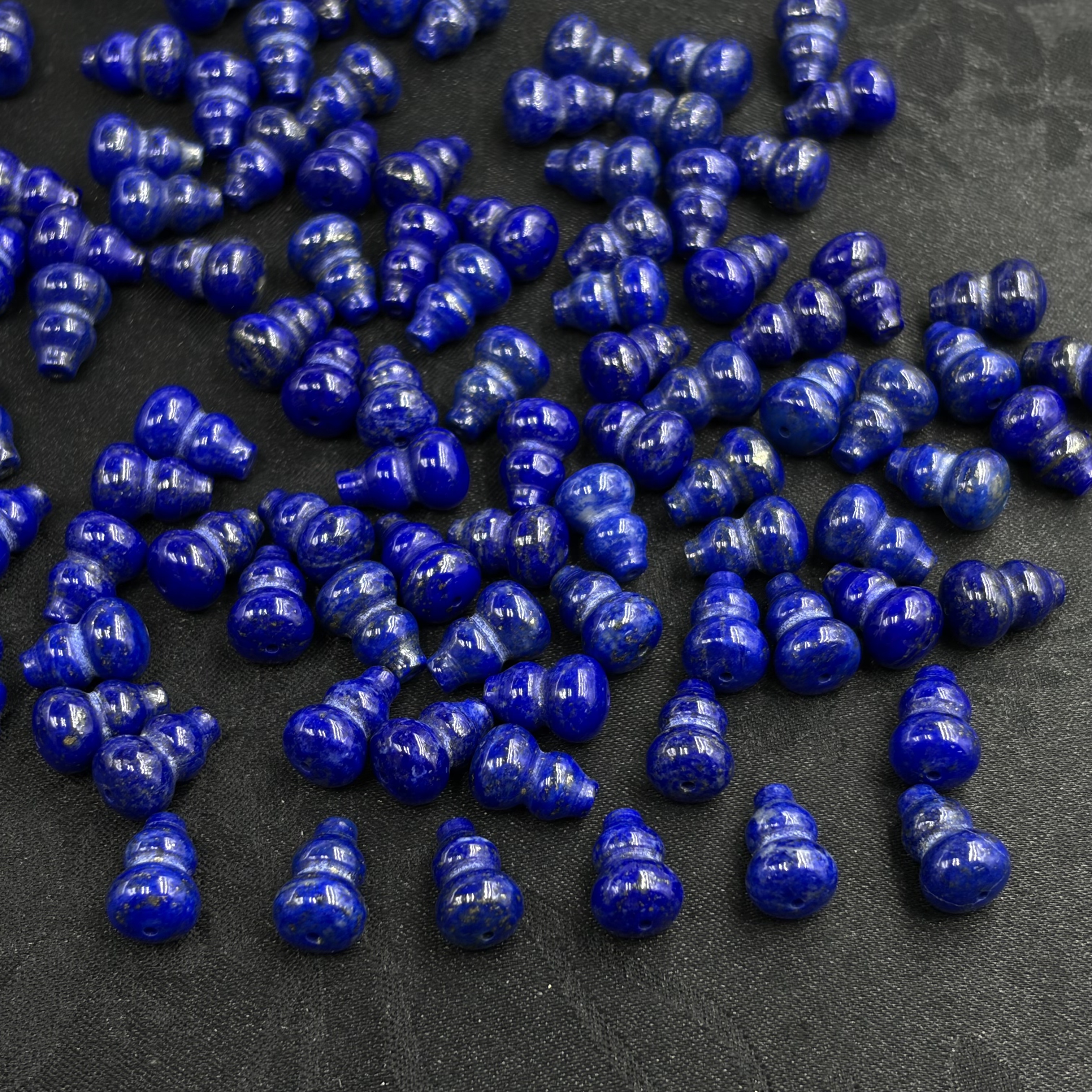 「戴琴珠宝」DQ5752-青金石通孔葫芦配饰（多样性发其一）