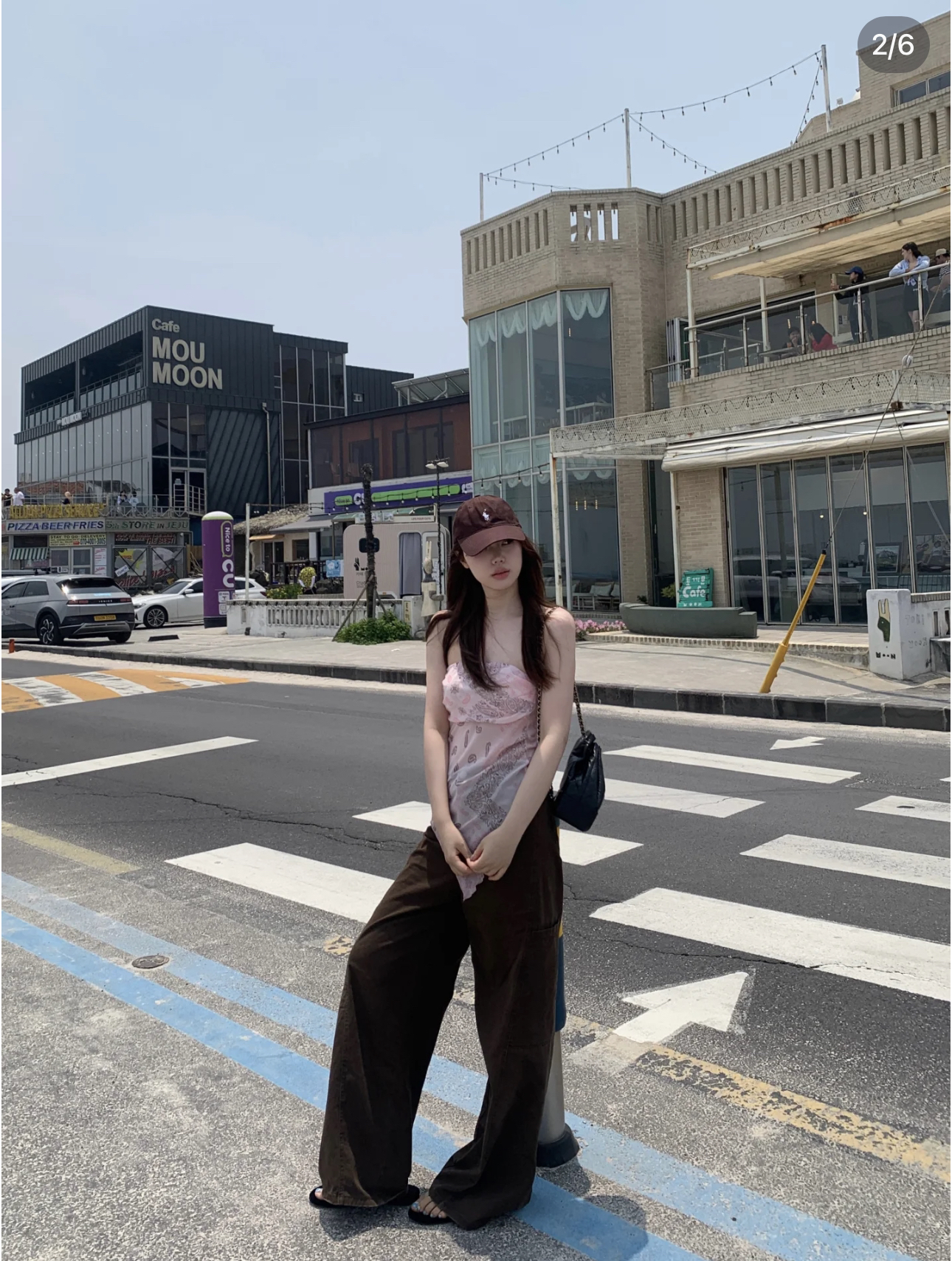 法式休闲风时尚套装绿色背心女装蓝色夏季显瘦套装