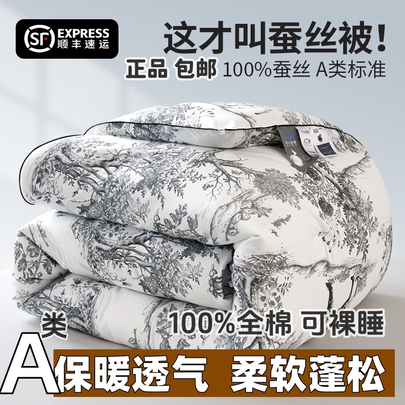 蚕丝被100%正品桑蚕丝加厚春秋被秋冬季保暖冬被学生宿舍单双被芯