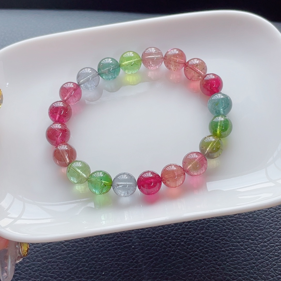 碧玺手链未镶嵌9.5mm左右