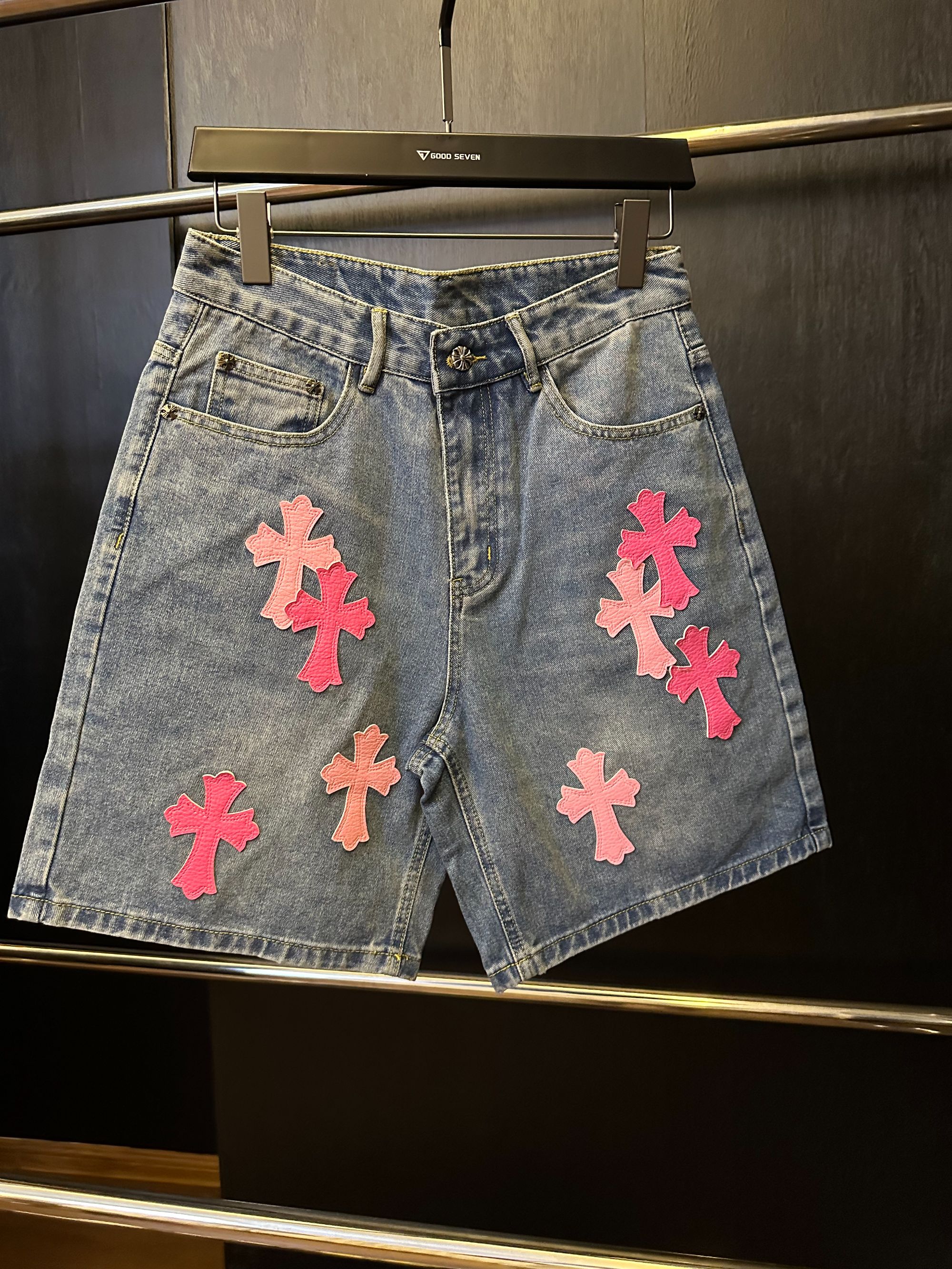 【壹楠】克家十字标.时尚直美式高街直筒牛仔裤KLX-CHDK66562