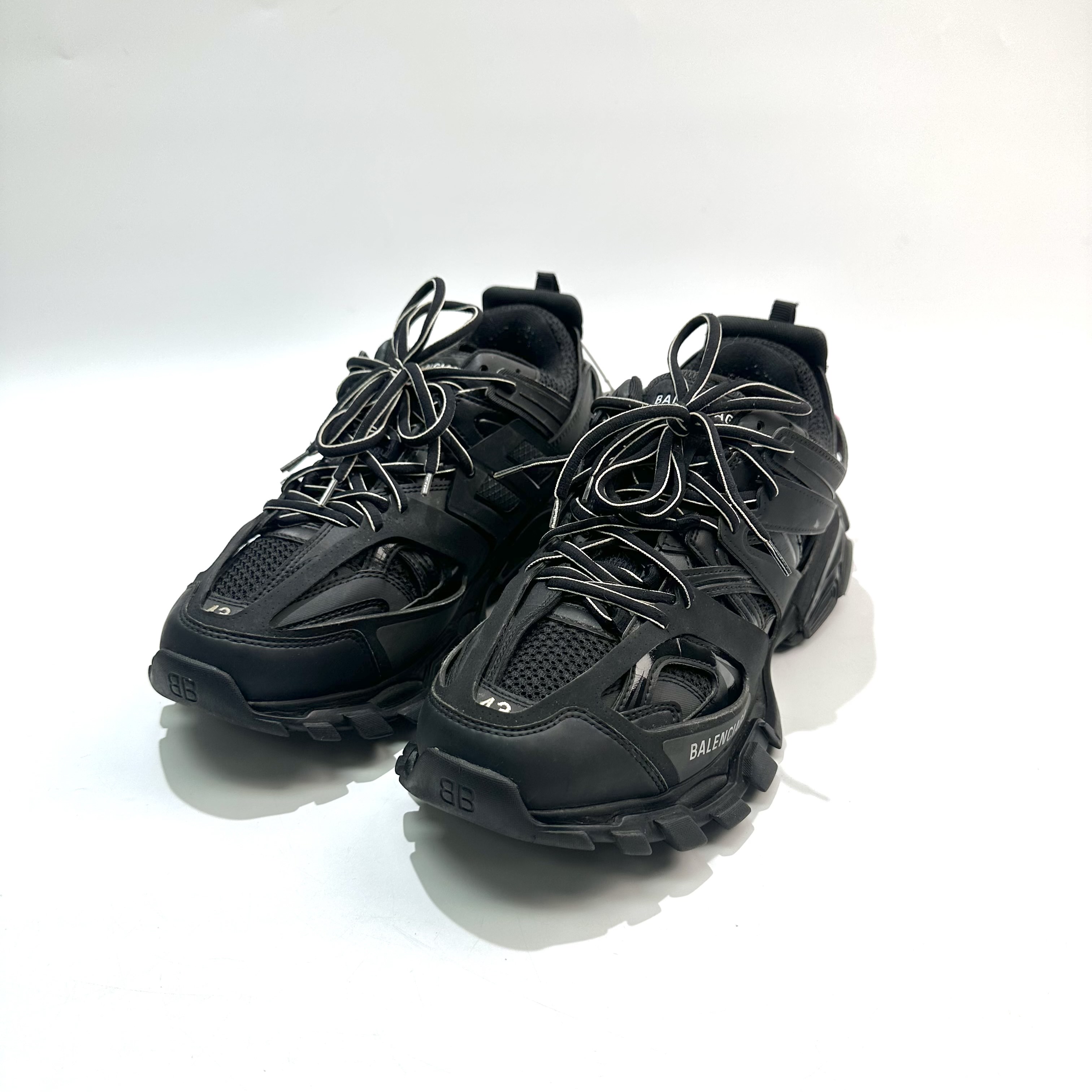99新 Balenciaga/巴黎世家 43码 纯黑Track1.0老爹鞋 SY0389