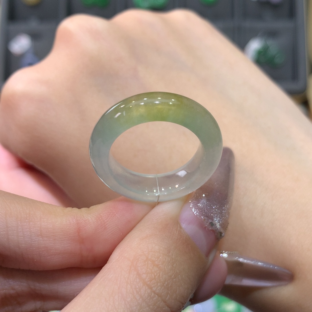 翡翠戒指未镶嵌17黄翡