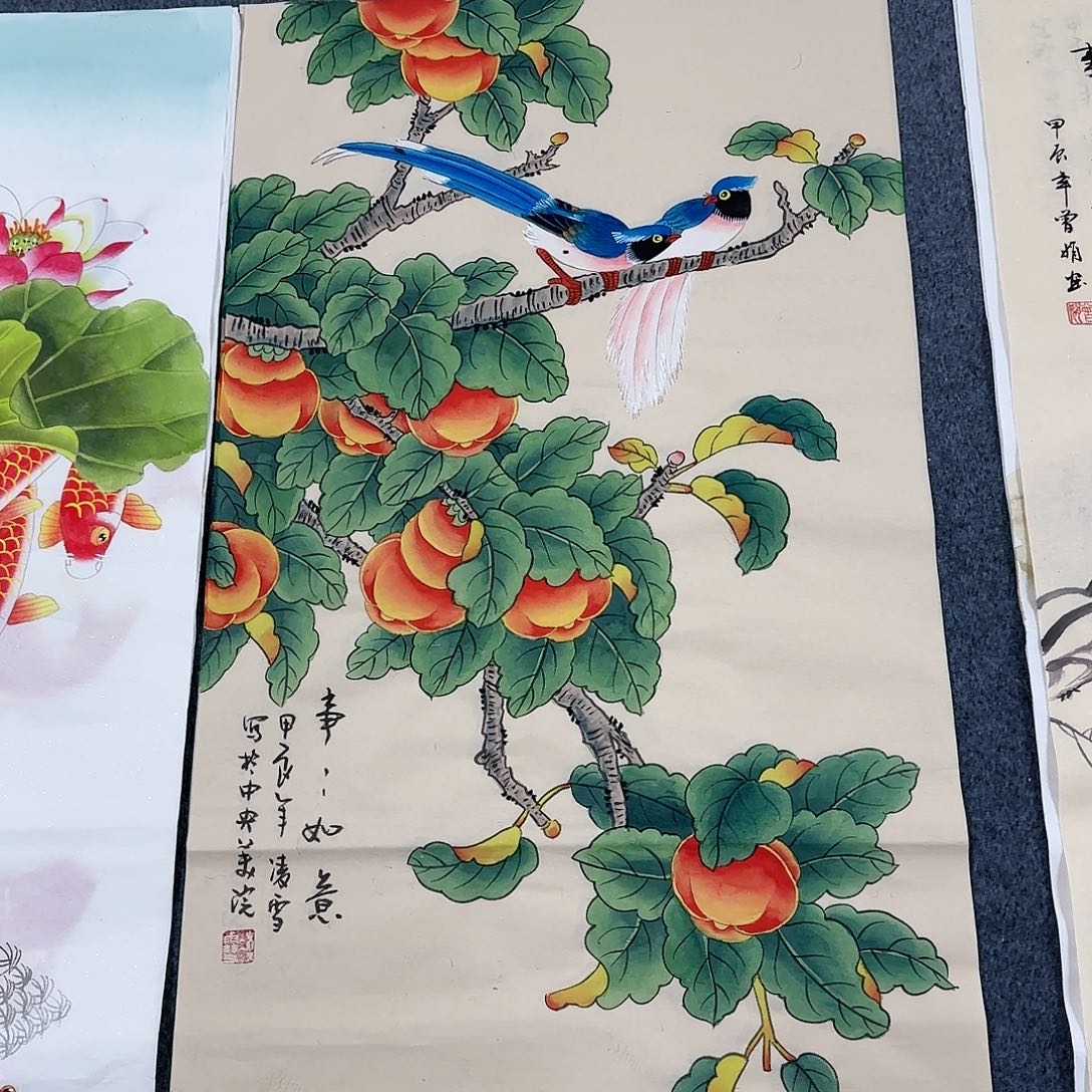 国画尺寸50X100手绘作品 