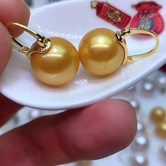 淡水珍珠耳饰银S925镶嵌