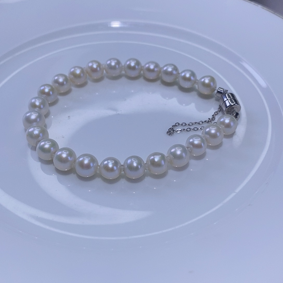 淡水珍珠手绳银S925镶嵌