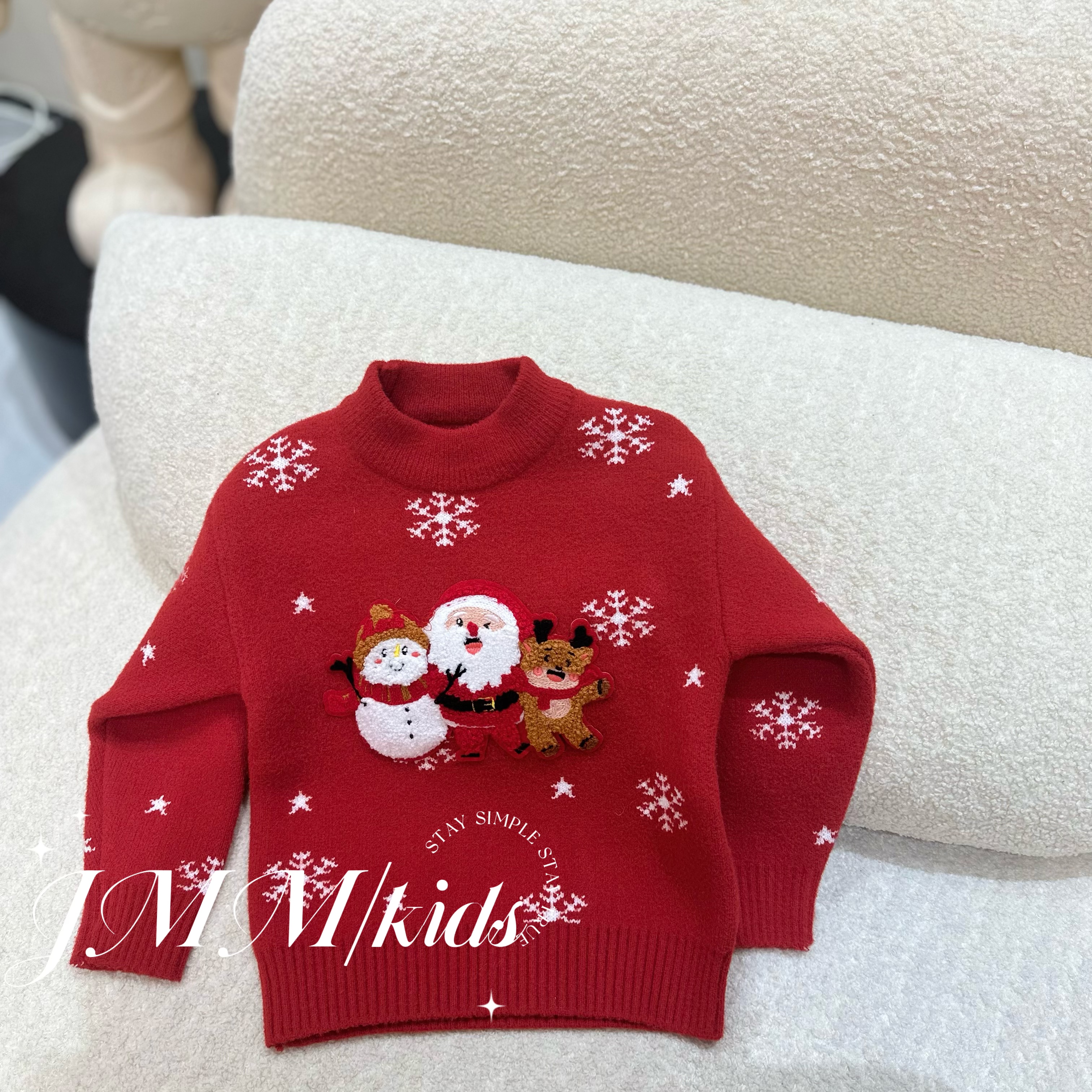 F068红色毛衣秋冬加厚圣诞节日女宝宝洋气针织冬装