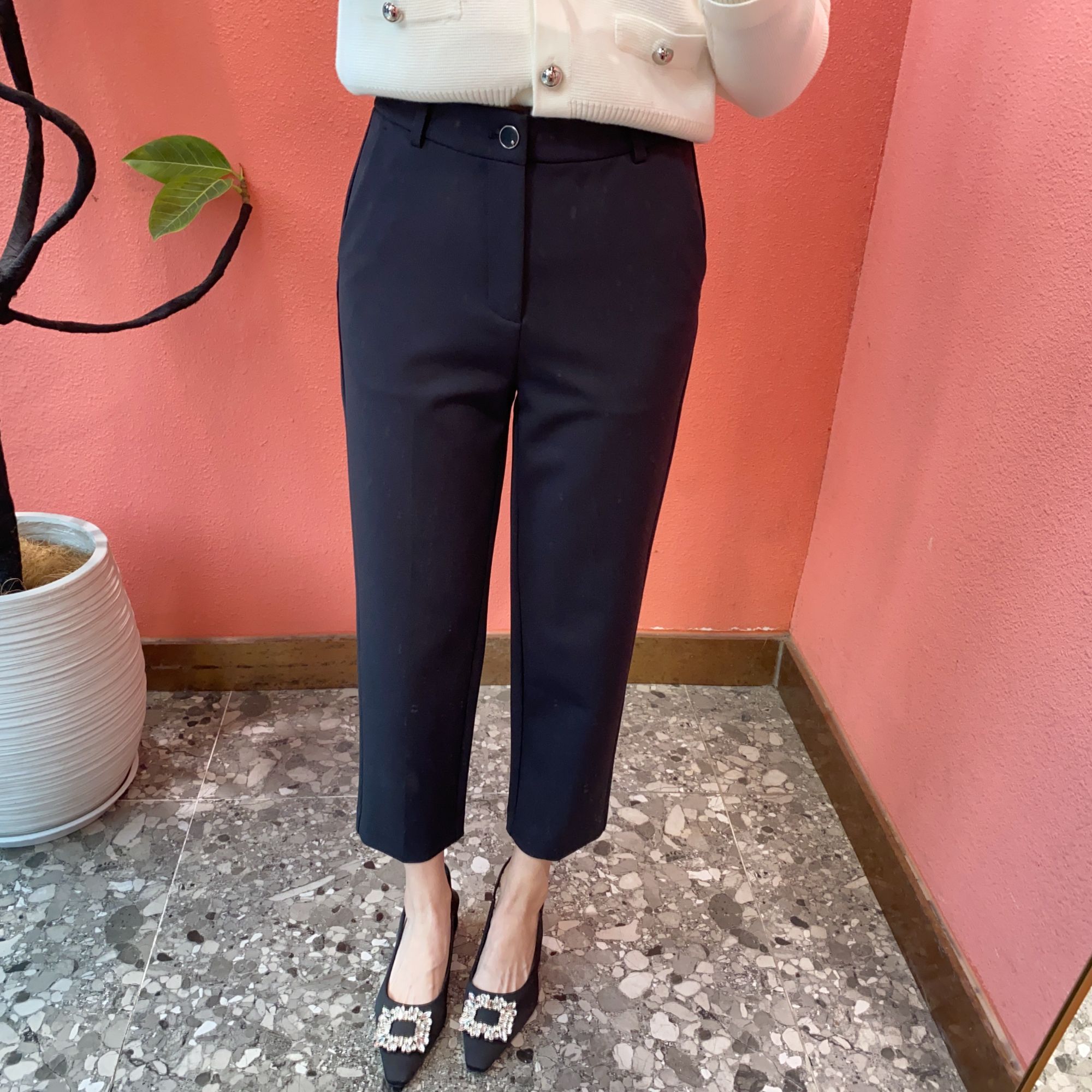 （默茗服装）午夜蓝九分西装裤