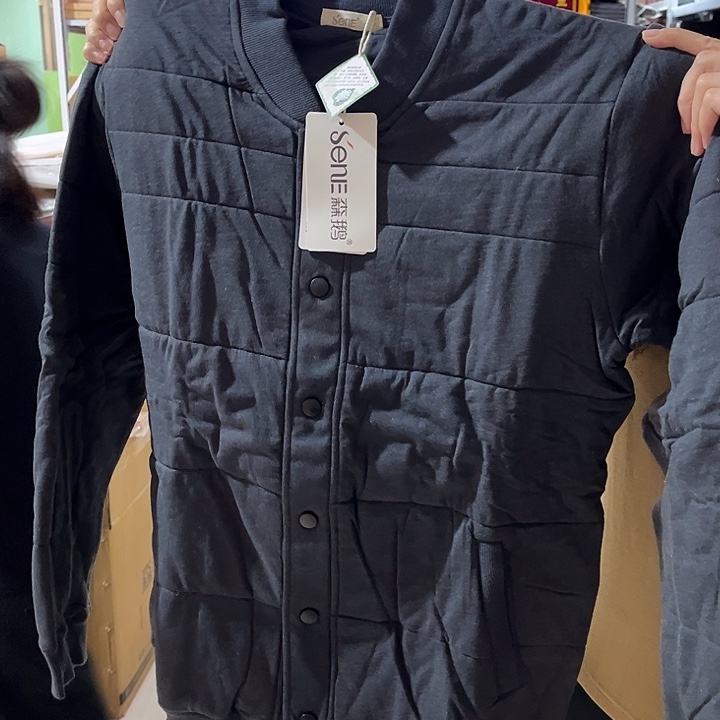 麻黑色蚕丝男棉衣175尺码130斤到155斤