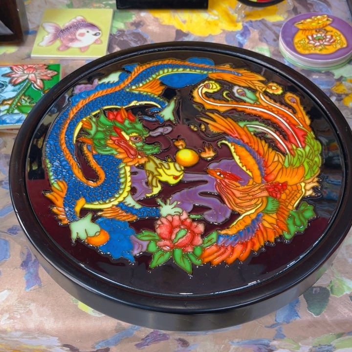 陶瓷瓷板画艺术作品大转盘