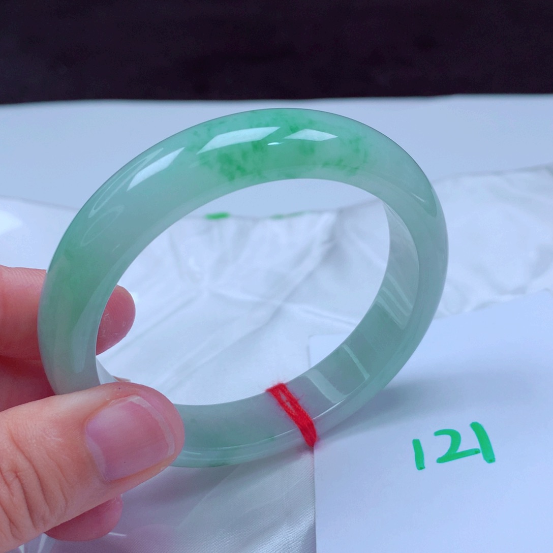 未镶嵌手镯翡翠缅甸天然A货翡翠手镯55.8