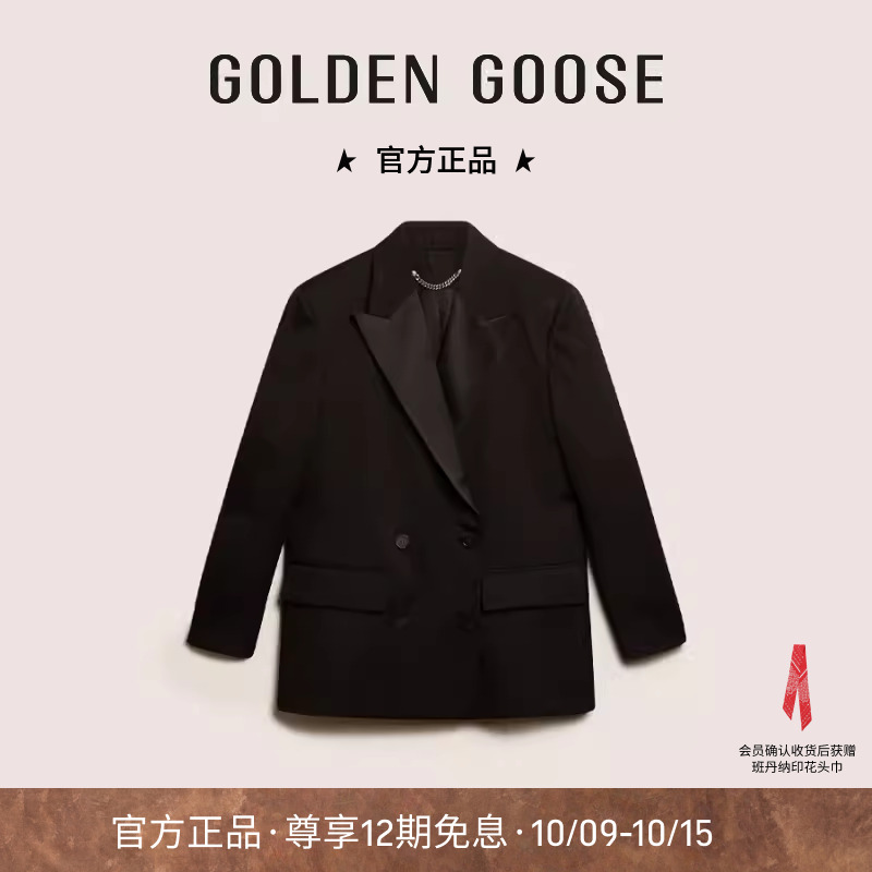 GoldenGoose女黑色时尚休闲百搭简约西装外套GGDB