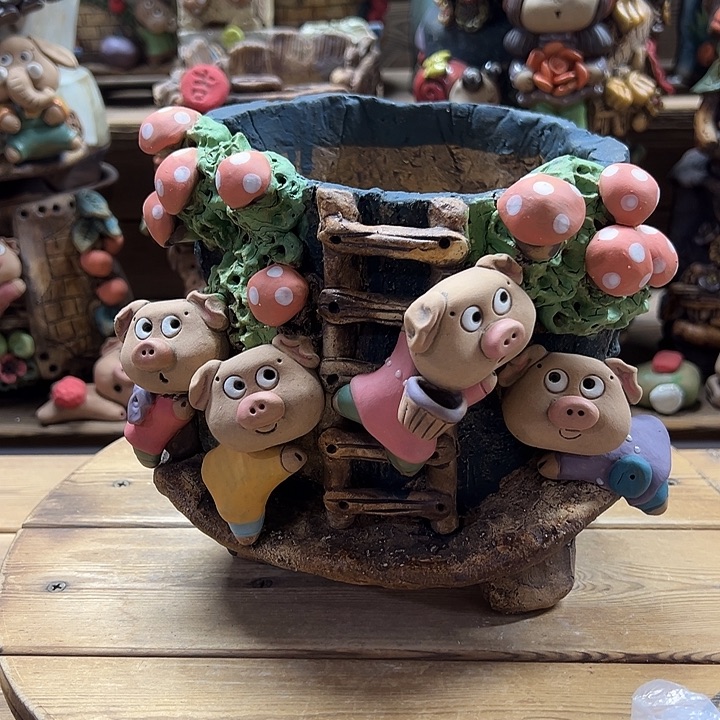 嘻哈多肉花盆百搭